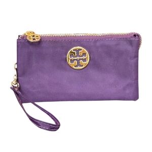 Tori Burch Purple Nylon Zip Closure Wristlet
